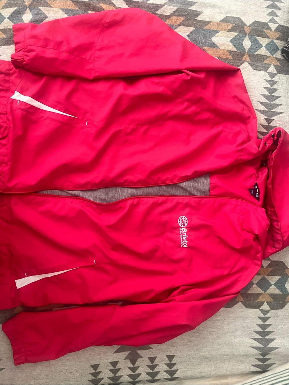 Sport-Tek Pink NASCAR Hooded Windbreaker Jacket